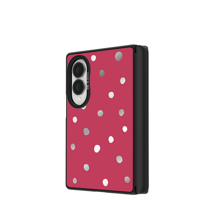 Berry Red Polka Dots Snap-On Case for Galaxy Z Fold8