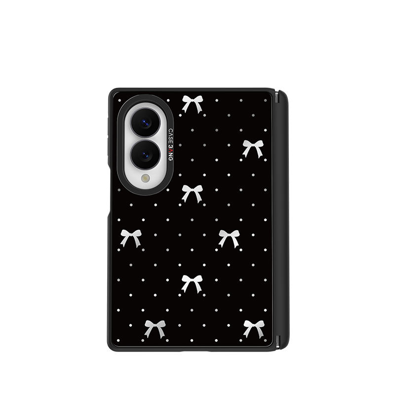 Midnight Black Bow Snap-On Case for Galaxy Z Fold8