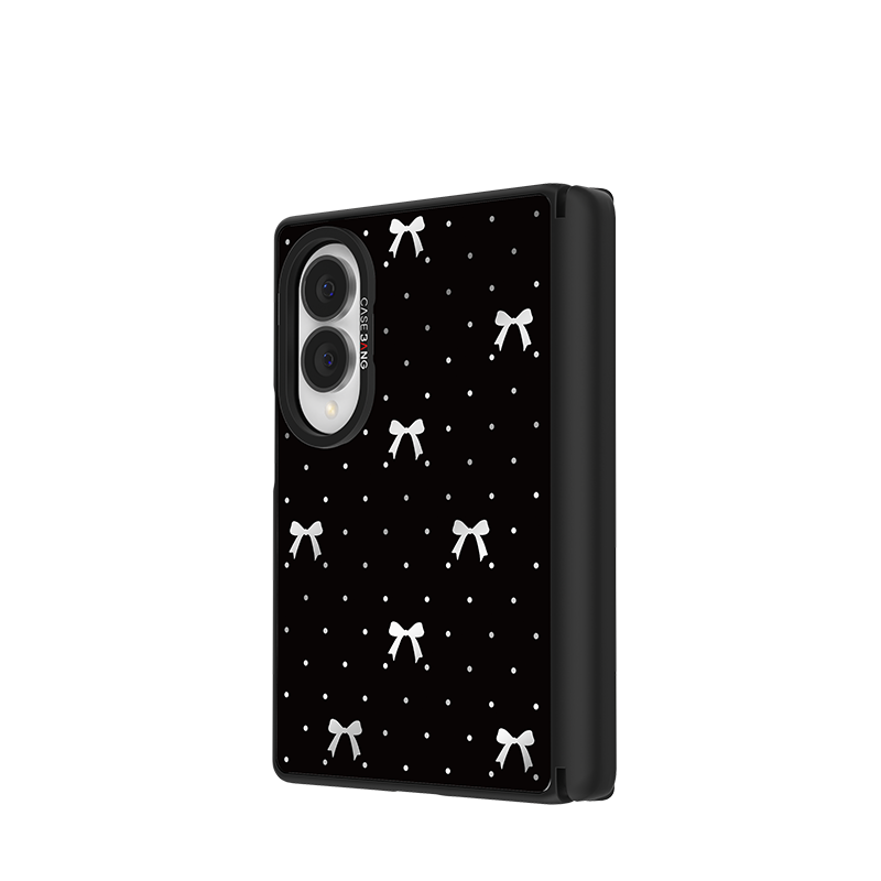 Midnight Black Bow Snap-On Case for Galaxy Z Fold8