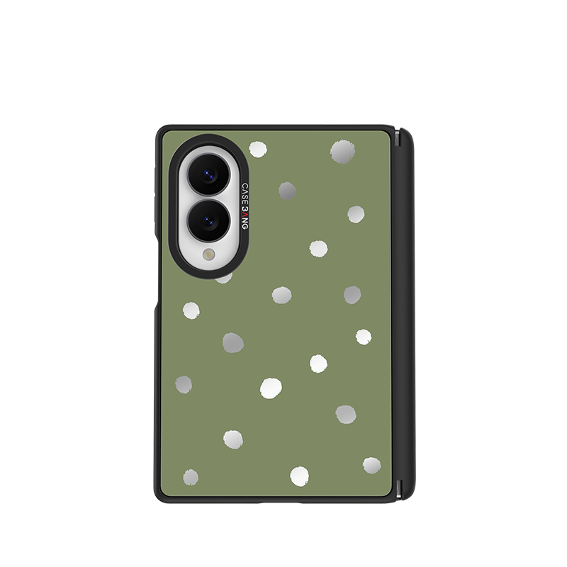 Olive Green Polka Dots Snap-On Case for Galaxy Z Fold8