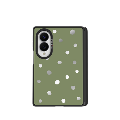 Olive Green Polka Dots Snap-On Case for Galaxy Z Fold8
