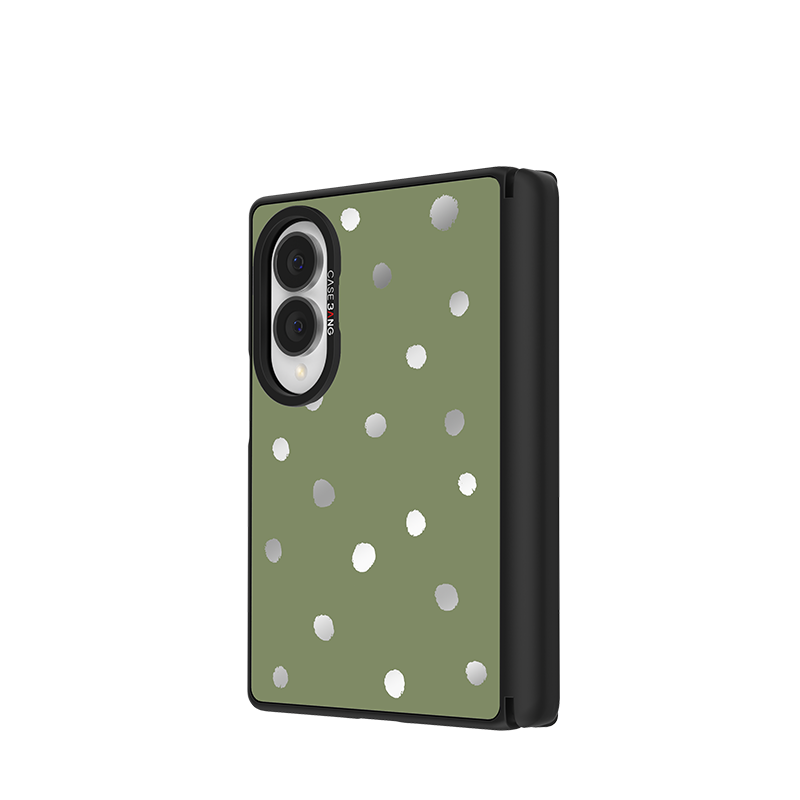 Olive Green Polka Dots Snap-On Case for Galaxy Z Fold8