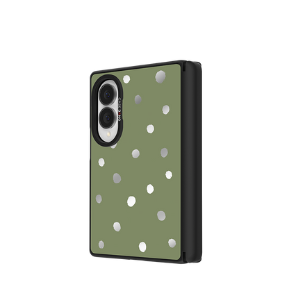 Olive Green Polka Dots Snap-On Case for Galaxy Z Fold8