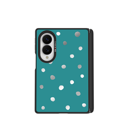 Peacock Green Polka Dots Snap-On Case for Galaxy Z Fold8