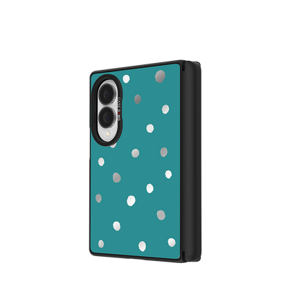 Peacock Green Polka Dots Snap-On Case for Galaxy Z Fold8