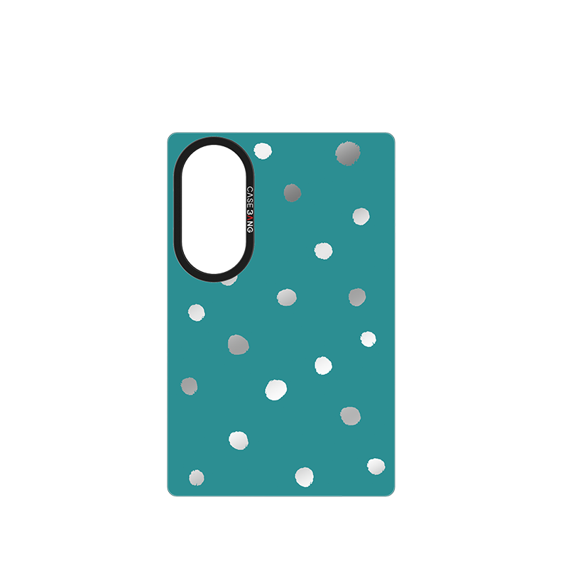 Peacock Green Polka Dots Snap-On Case for Galaxy Z Fold8