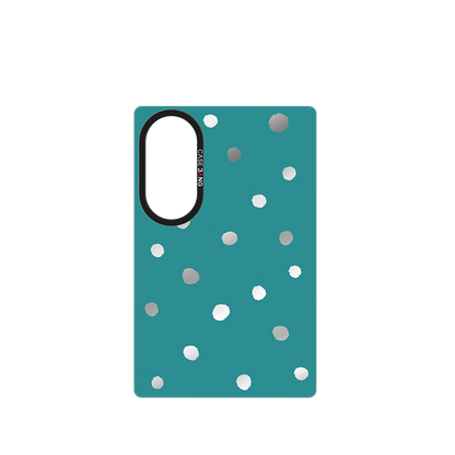 Peacock Green Polka Dots Snap-On Case for Galaxy Z Fold8