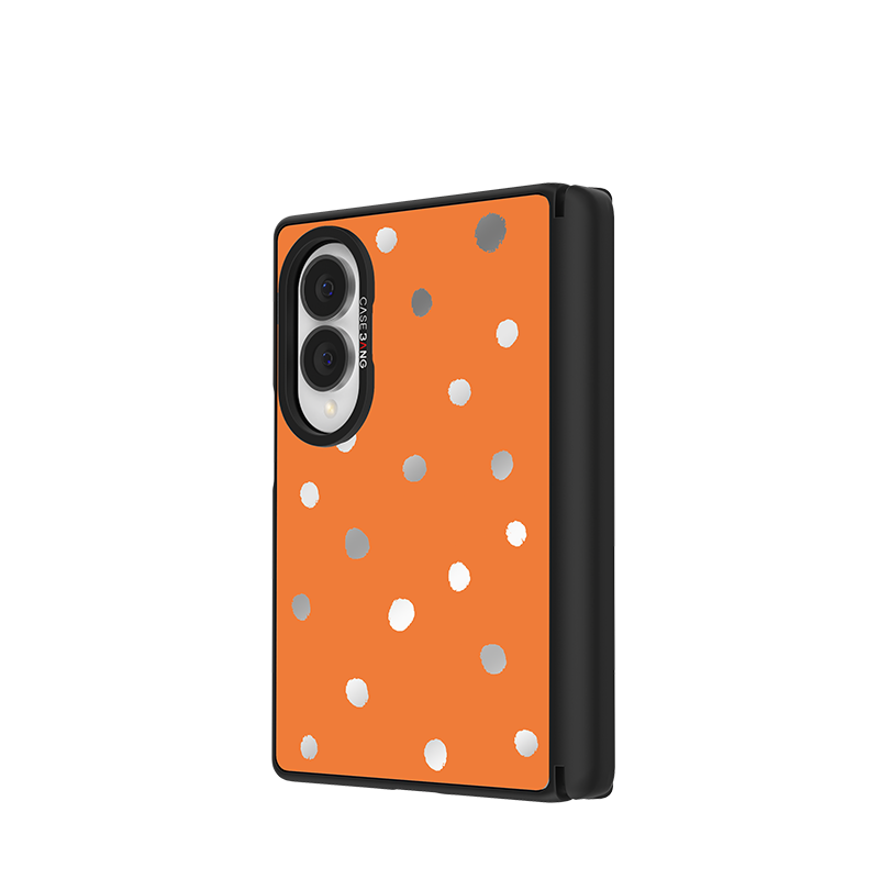 Pumpkin White Polka Dots Snap-On Case for Galaxy Z Fold8