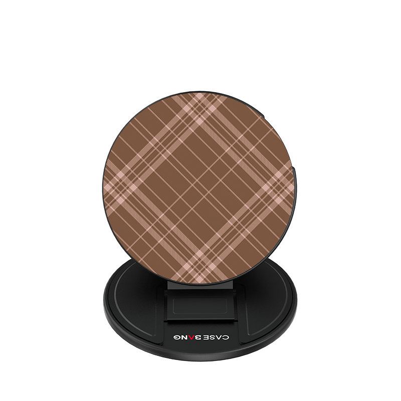 Gentle Pink Brown grip stand with base and back cover