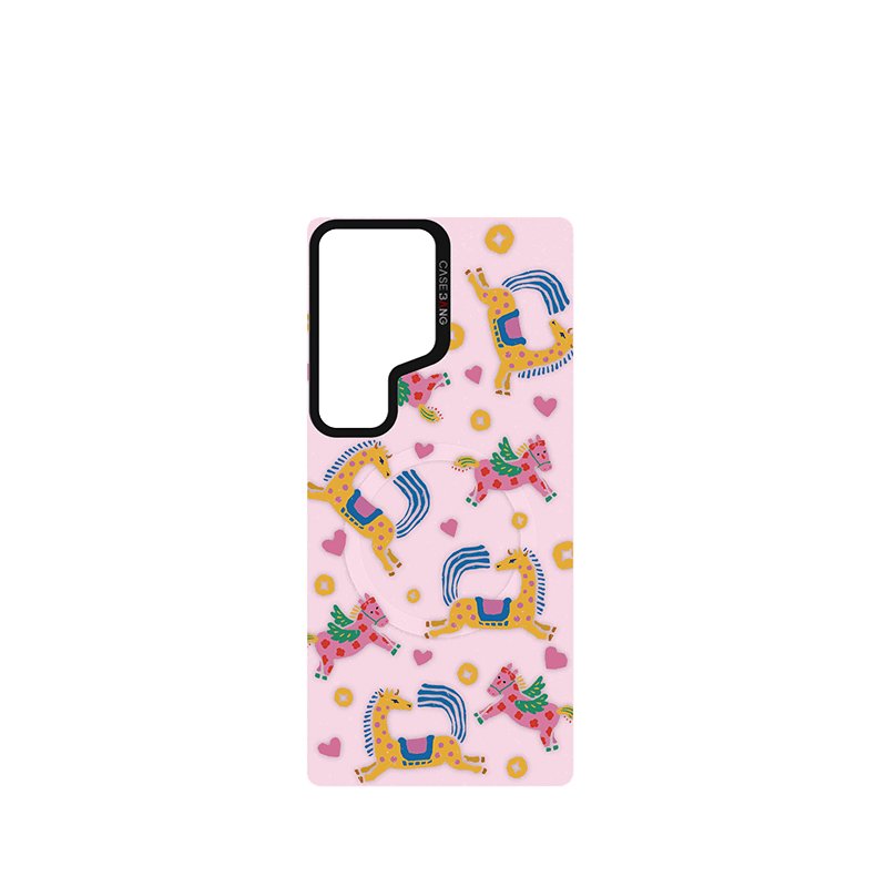 Happy Horse Snap - On Phone Case - CaseBangGlitter ImagiSnap Case MagSafe CompatibleCaseBangSamsung S25 UltraBack Cover