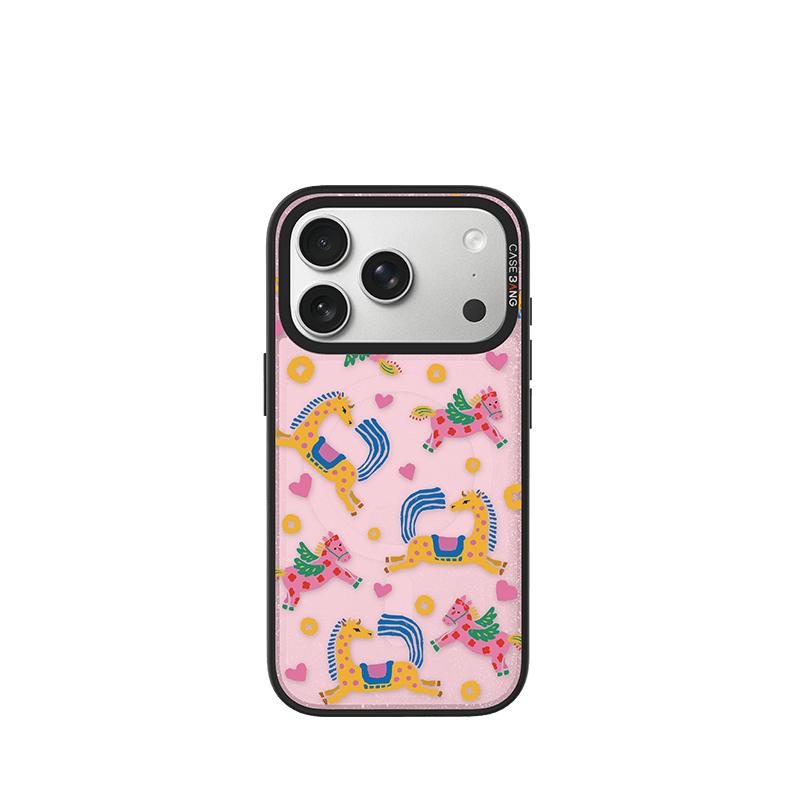 Happy Horse Snap - On Phone Case - CaseBangGlitter ImagiSnap Case MagSafe CompatibleCaseBangiPhone 17 Pro MaxBack Cover+Base Case