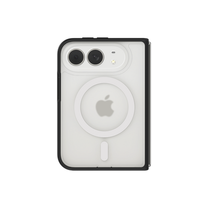 ImagiSnap Snap-On Base Case for iPhone Duo in Black, clear back with magnetic ring