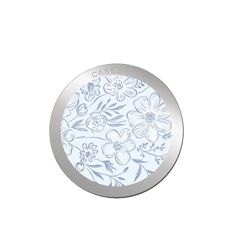 Little Blue Flowers MagSafe grip stand back cover
