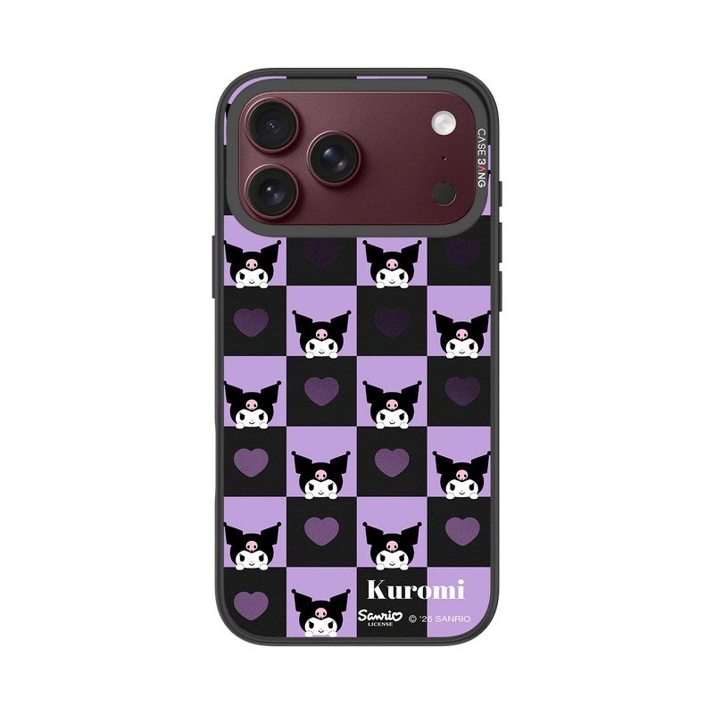 Kuromi Checkerboard Snap-On Phone Case — iPhone 18 Pro Max — Complete Case Set