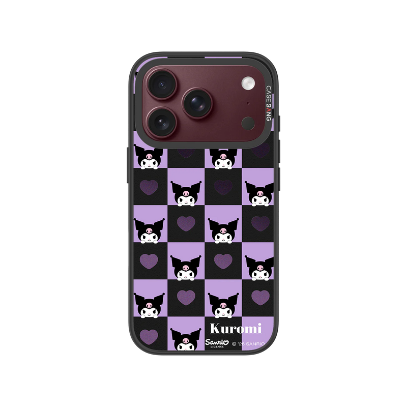 Kuromi Checkerboard Snap-On Phone Case — iPhone 18 Pro — Complete Case Set