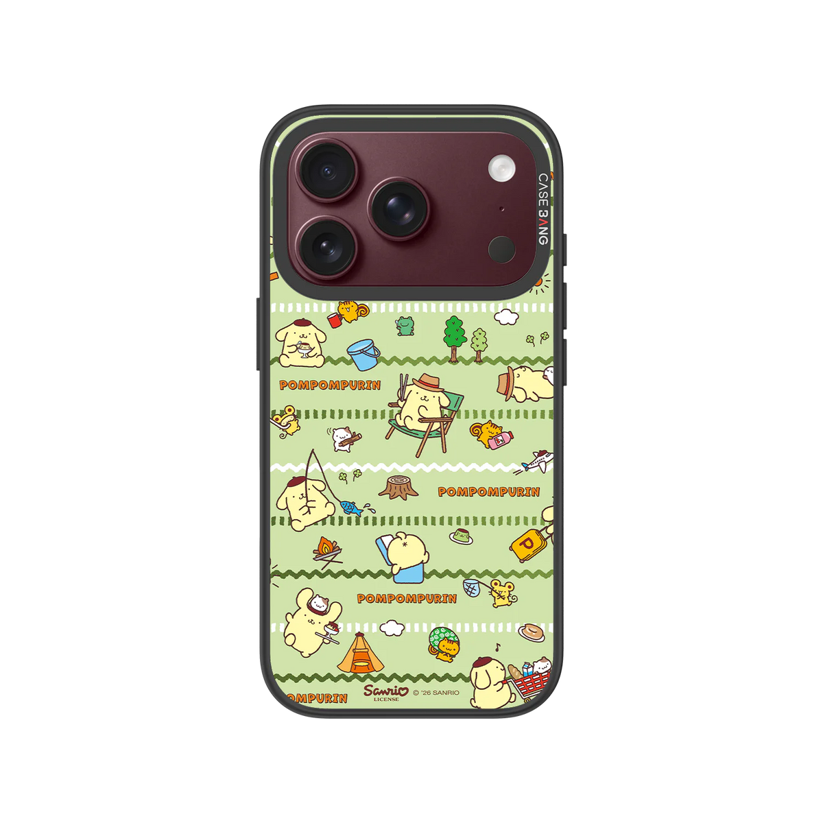 Camping Pompom Snap-On Phone Case — iPhone 18 Pro — Complete Case Set