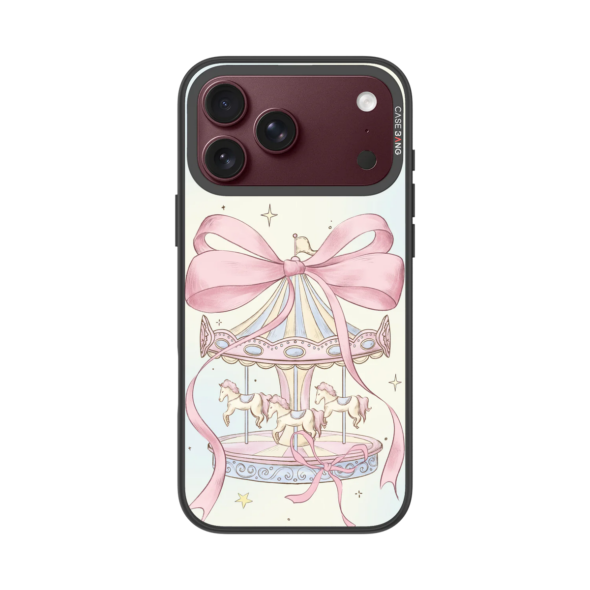 Carousel Bow Snap-On Phone Case — iPhone 18 Pro Max — Complete Case Set