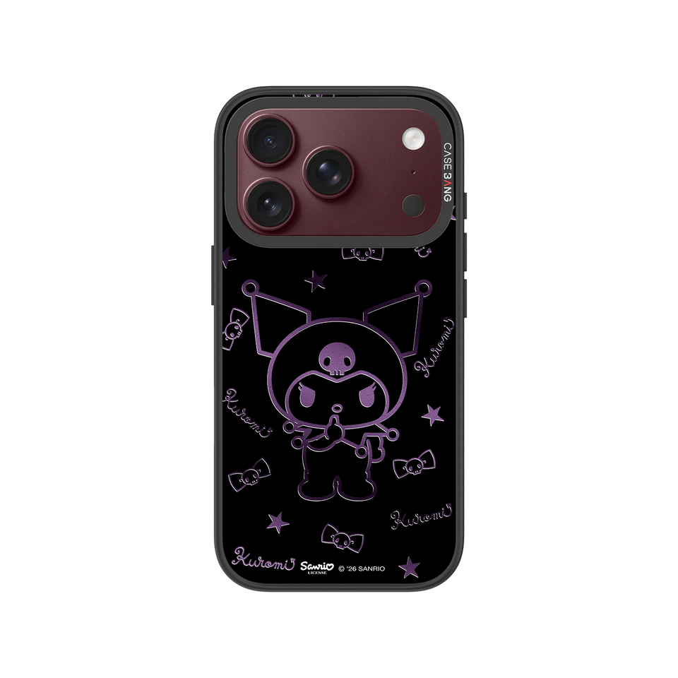 Neon Outline Kuromi Snap-On Phone Case — iPhone 18 Pro — Complete Case Set