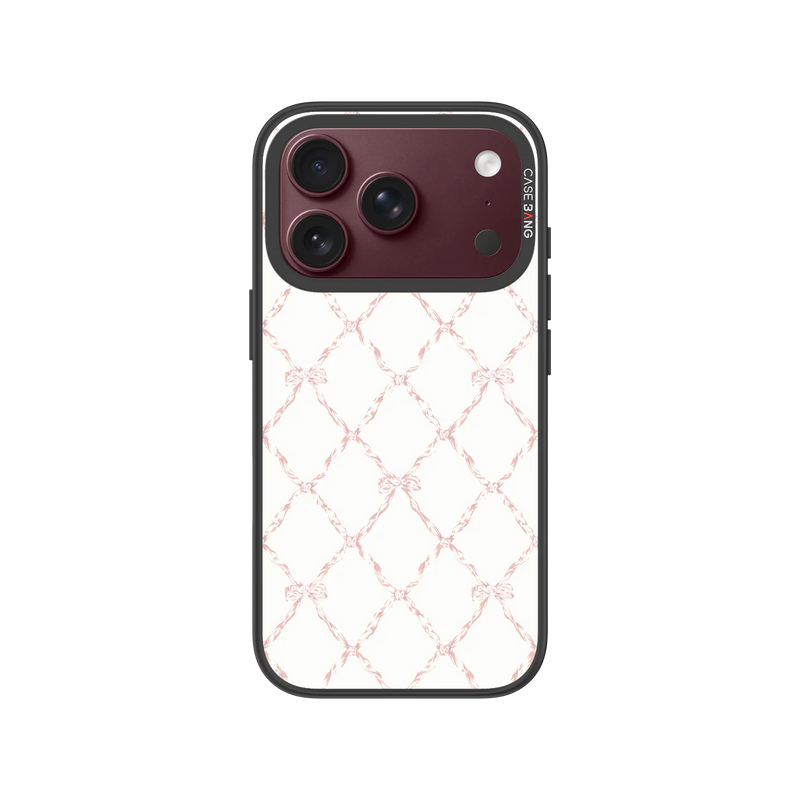 Plaid Bow Snap-On Phone Case — iPhone 18 Pro — Complete Case Set