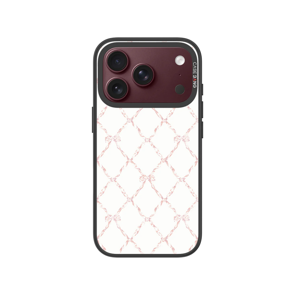Plaid Bow Snap-On Phone Case — iPhone 18 Pro — Complete Case Set