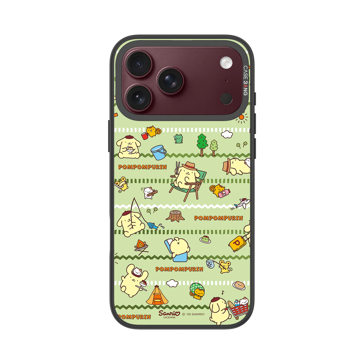 Camping Pompom Snap-On Phone Case — iPhone 18 Pro Max — Complete Case Set