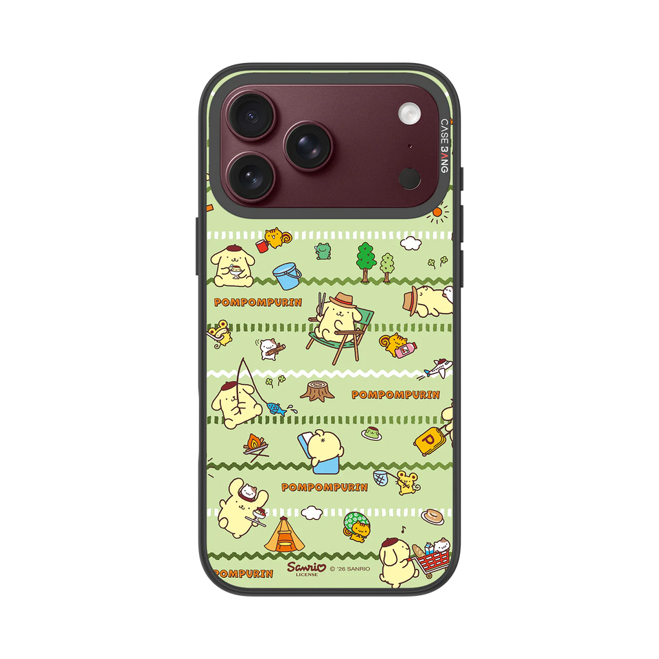 Camping Pompom Snap-On Phone Case — iPhone 18 Pro Max — Complete Case Set