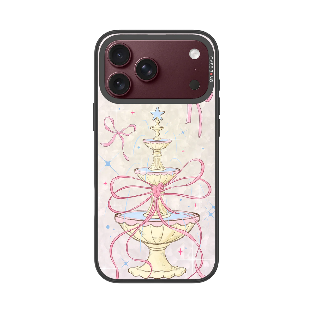 Fountain Bow Snap-On Phone Case — iPhone 18 Pro Max — Complete Case Set