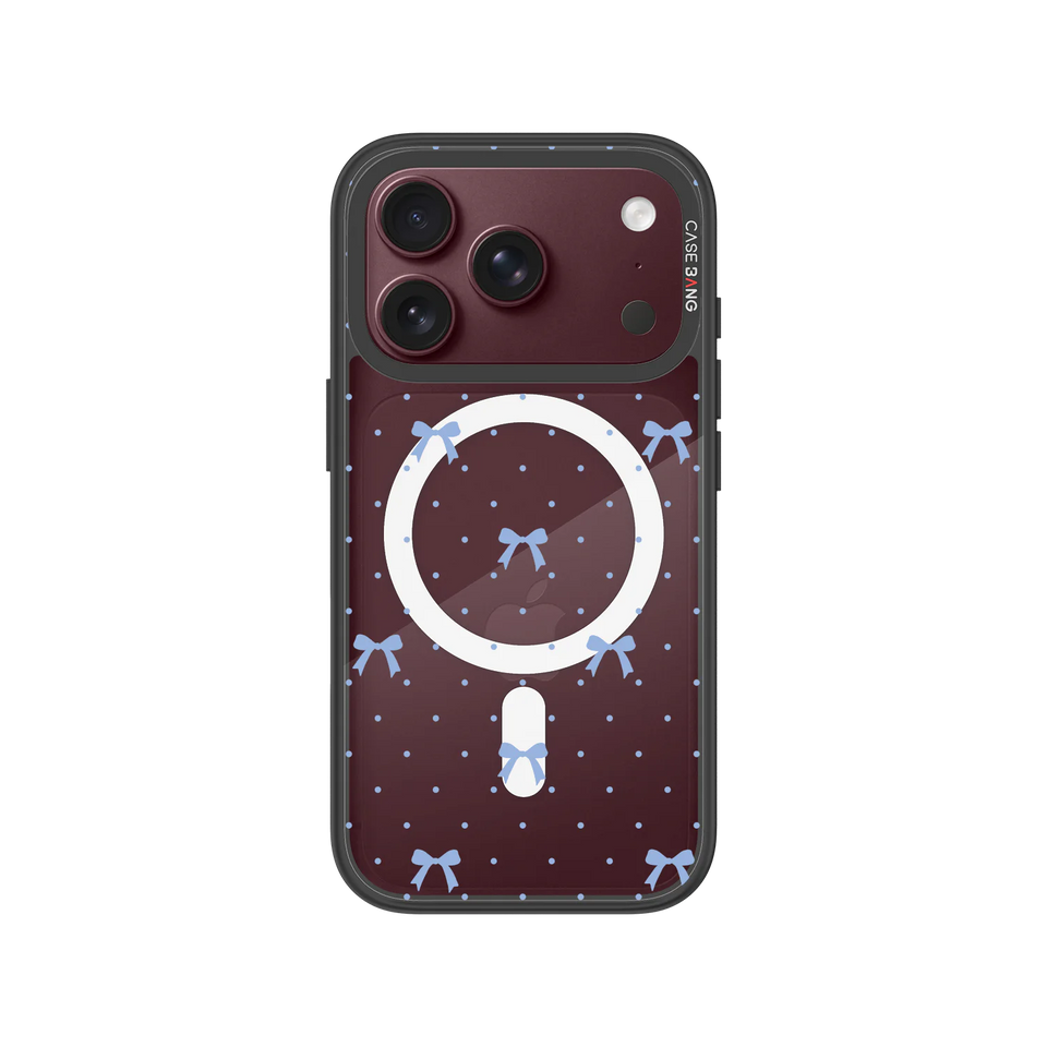 Blue Bow Snap-On Phone Case — iPhone 18 Pro — Complete Case Set
