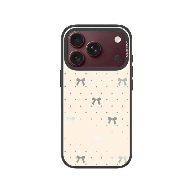 Milkshake White Bow Snap-On Case — iPhone 18 Pro — Complete Case Set