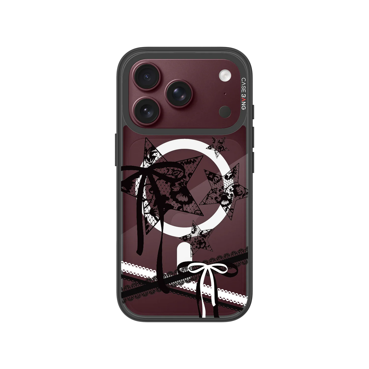 Star Bow Black Snap-On Phone Case — iPhone 18 Pro — Complete Case Set