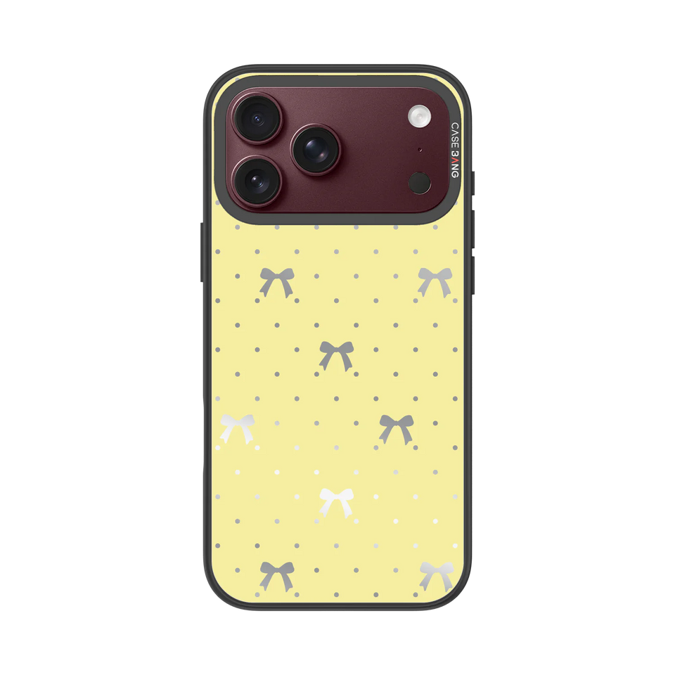 Lemon Yellow Bow Snap-On Case — iPhone 18 Pro Max — Complete Case Set