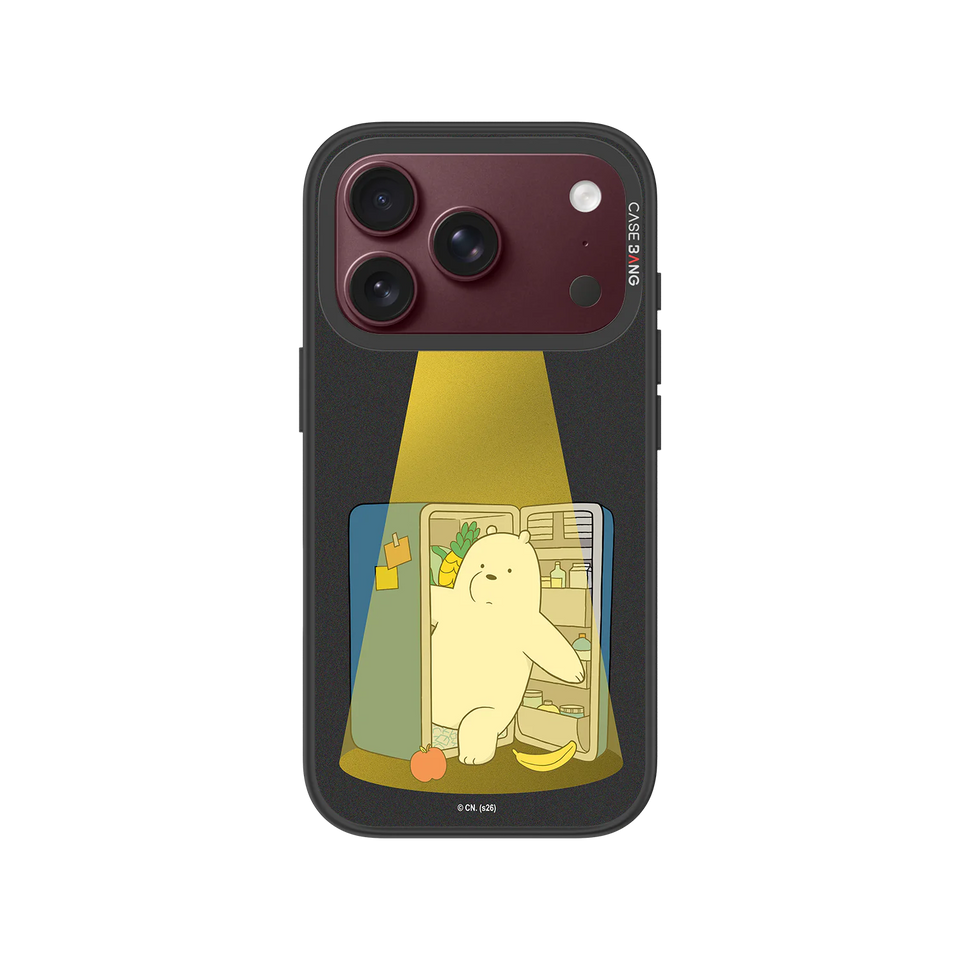 Midnight Fridge Bear Snap-On Phone Case — iPhone 18 Pro — Complete Case Set