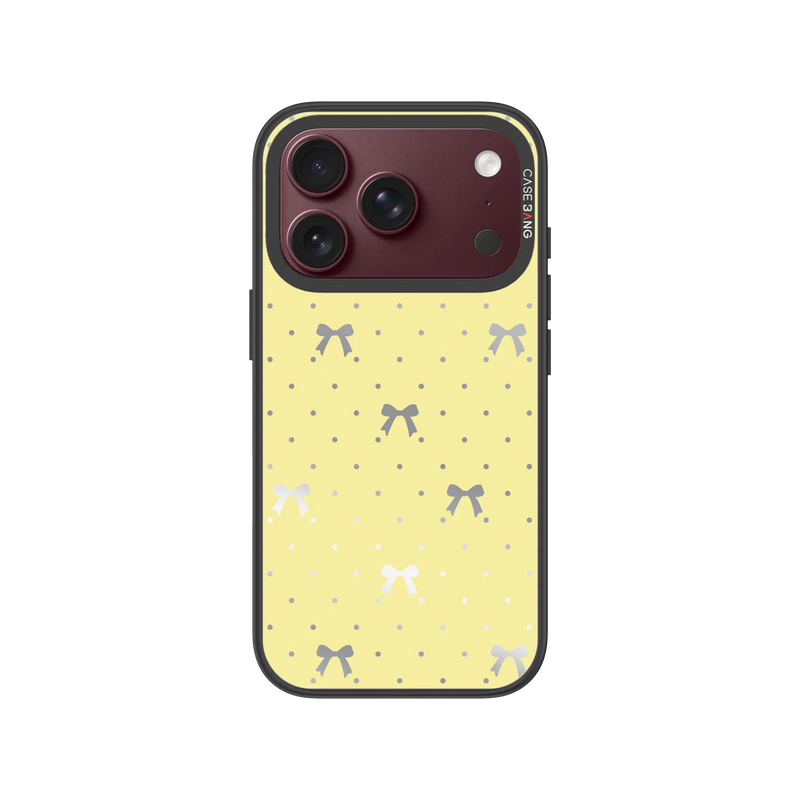Lemon Yellow Bow Snap-On Case — iPhone 18 Pro — Complete Case Set