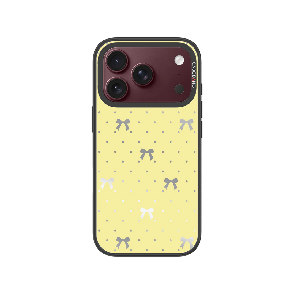 Lemon Yellow Bow Snap-On Case — iPhone 18 Pro — Complete Case Set
