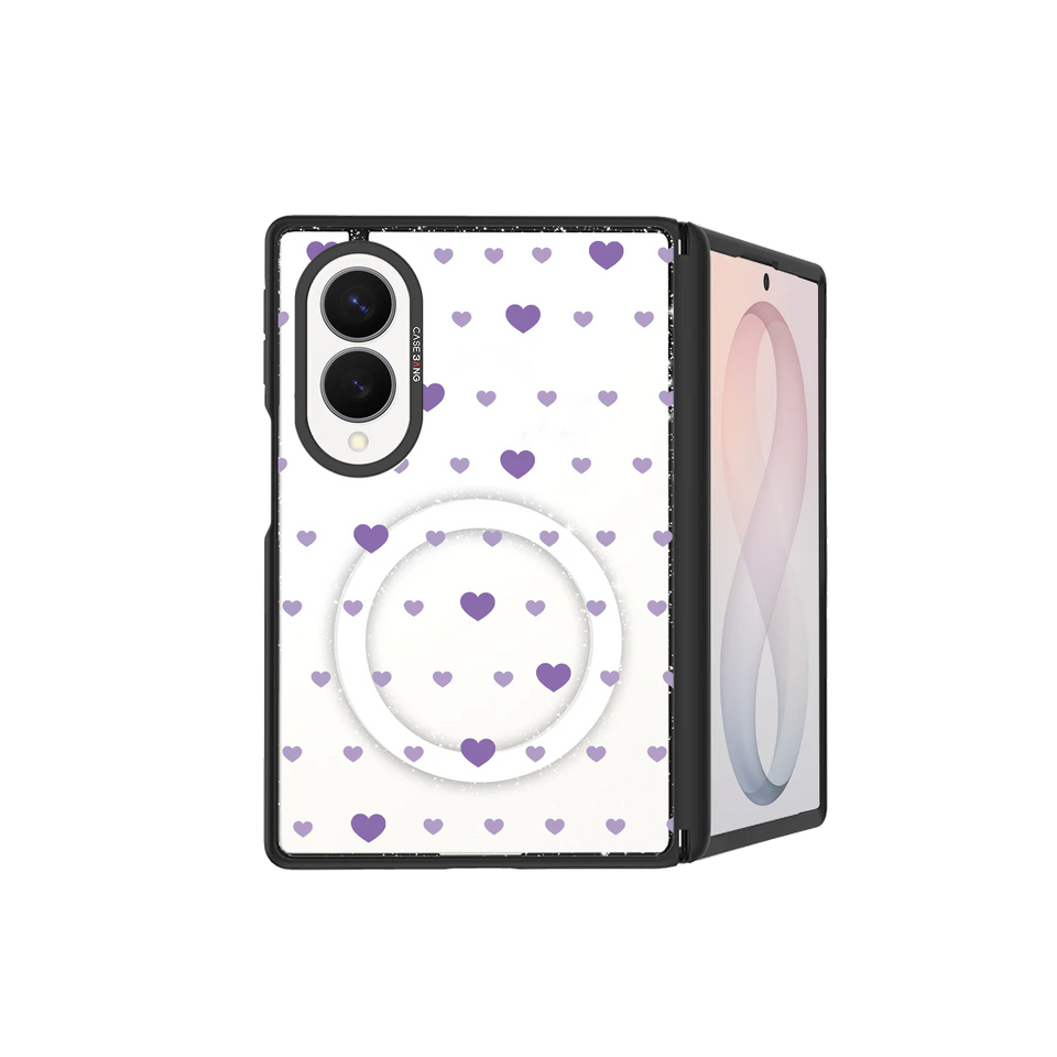 Heart Matrix Snap-On Phone Case — Galaxy Z Fold8 — Complete Case Set
