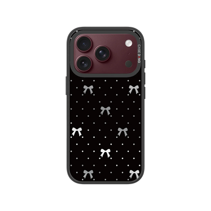Midnight Black Bow Snap-On Case — iPhone 18 Pro — Complete Case Set