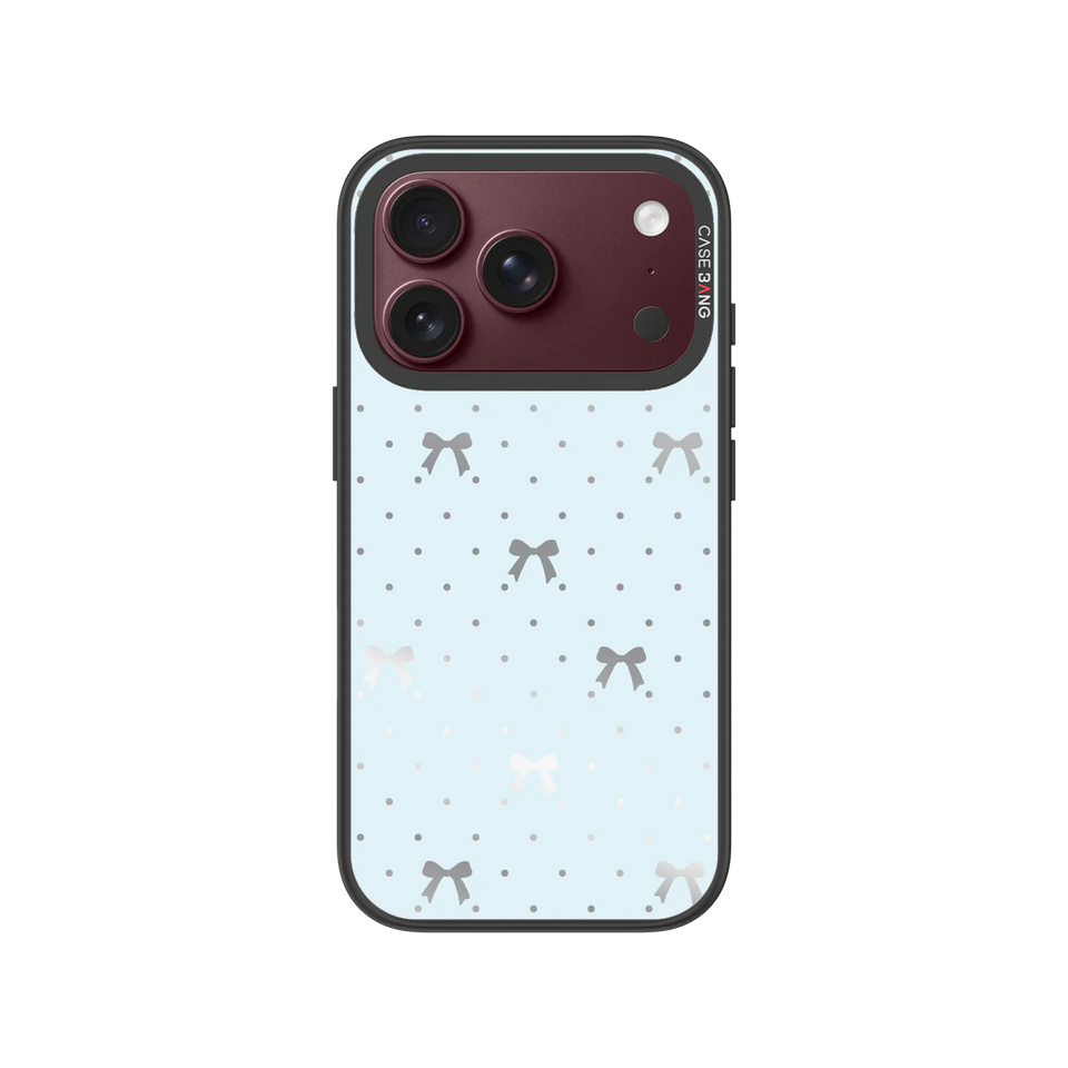 Sea Salt Blue Bow Snap-On Case — iPhone 18 Pro — Complete Case Set