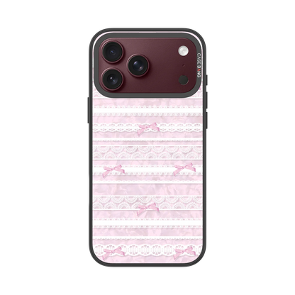 Lace Stripe Pink Snap-On Phone Case — iPhone 18 Pro Max — Complete Case Set