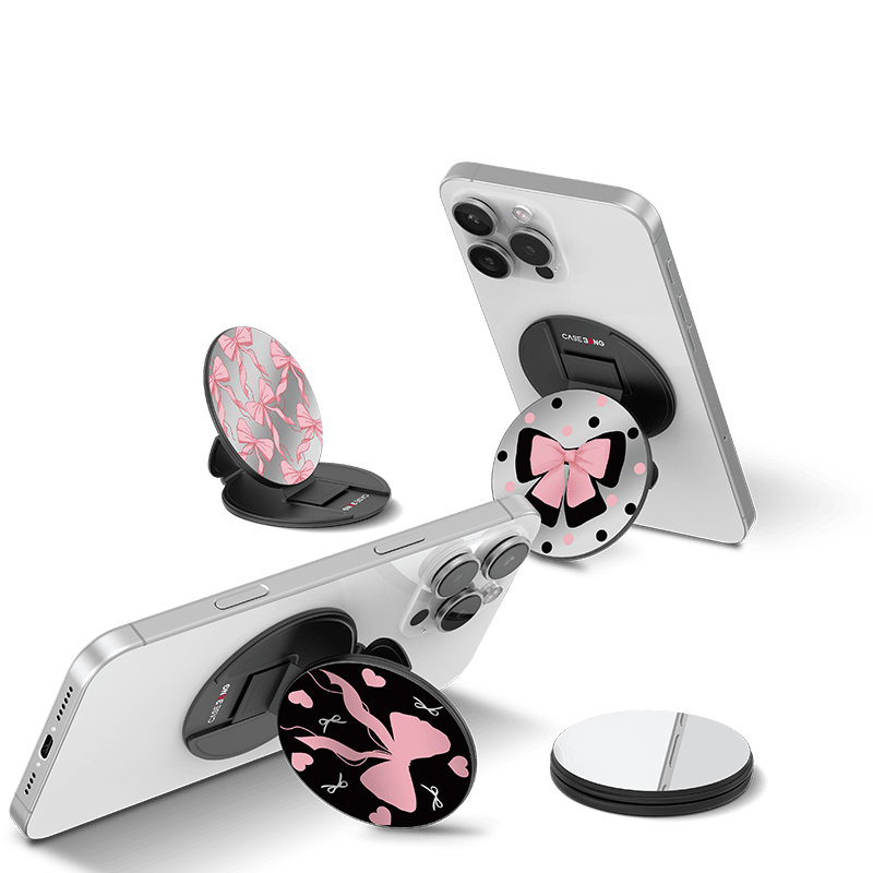 PEACH HEART BOW Magsafe Grip Stand - CaseBangMagsafe Grip StandCaseBangBack Cover