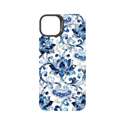 Peerless Beauty Snap - On Cover - CaseBangFritillaria Imagisnap Magsafe CompatibleCaseBangiPhone 15 PlusBlue&White Porcelain Elegance