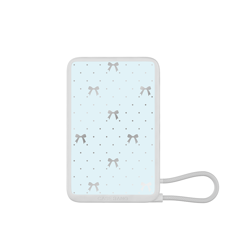 Power Bank with Built - in Cable - CaseBangPower BankCaseBangSea Salt Blue Bow