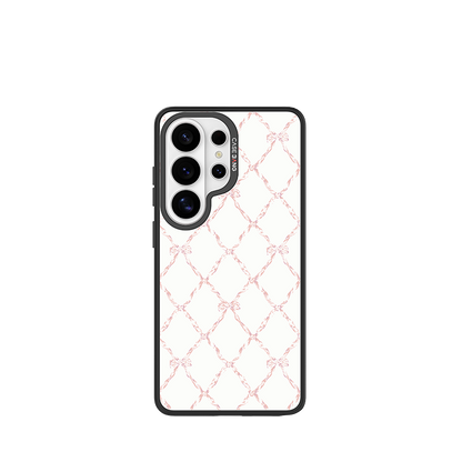 Plaid Bow Snap-On Phone Case Samsung S26 Ultra full case