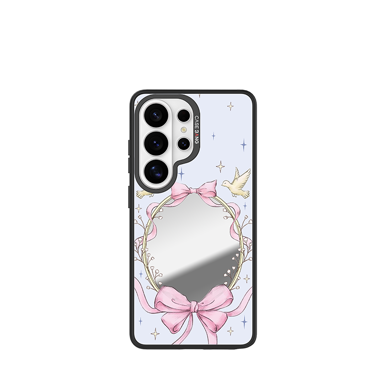 Magic Mirror Bow Snap-On Phone Case Samsung S26 Ultra full case