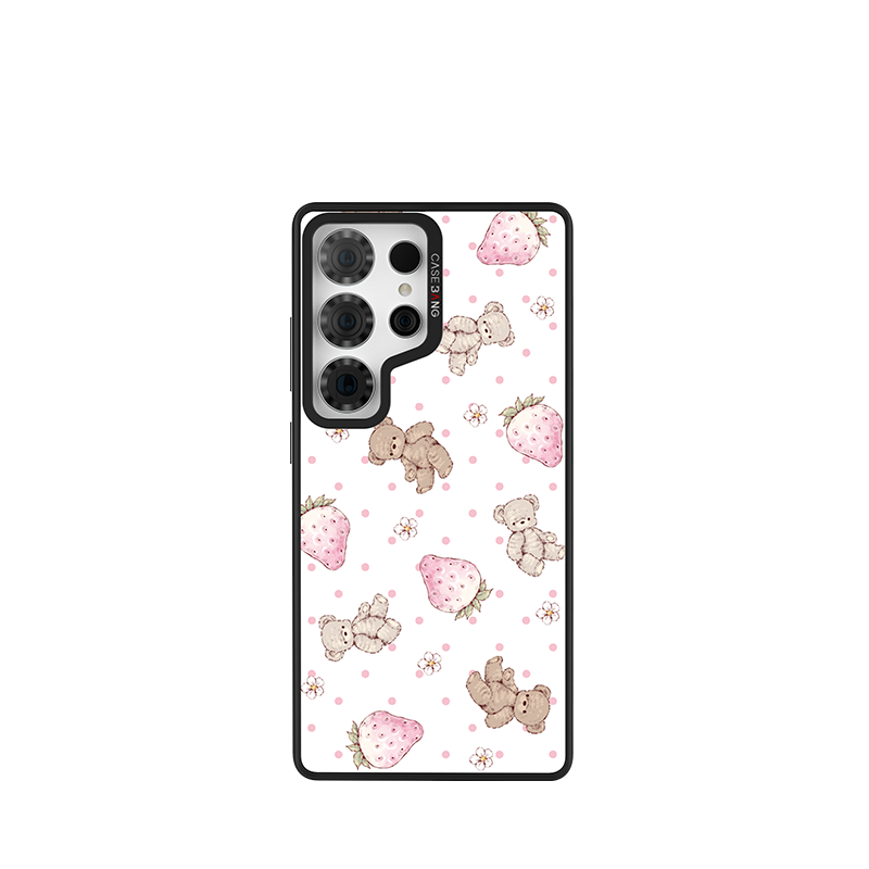 Strawberry Bear Snap-On Case Samsung S26 Ultra full case