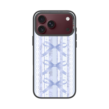CASEBANG Bow Stripe Blue sporty ballet phone case, lavender blue bows
