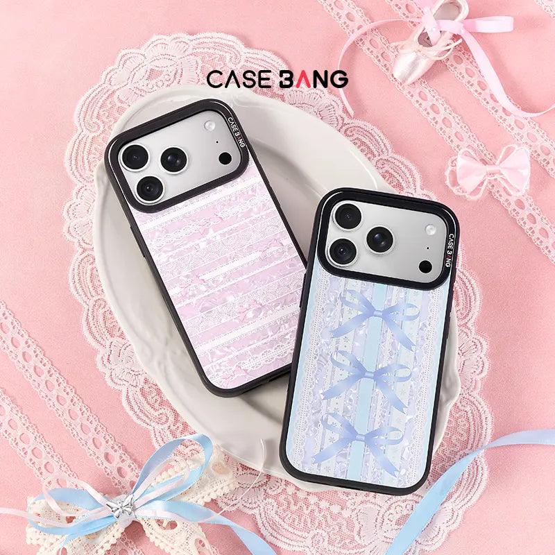 CASEBANG Sporty Ballet pink and blue lace snap-on phone case designs