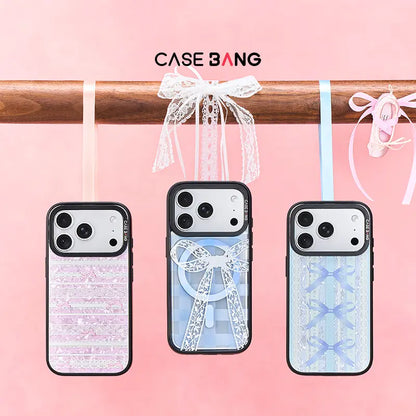 CASEBANG Sporty Ballet phone case collection with pink and blue ribbon designs