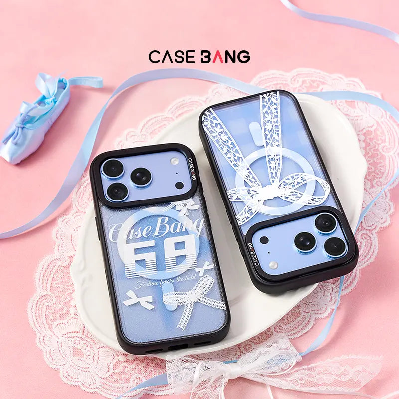 CASEBANG Sporty Ballet blue ribbon bow snap-on phone case
