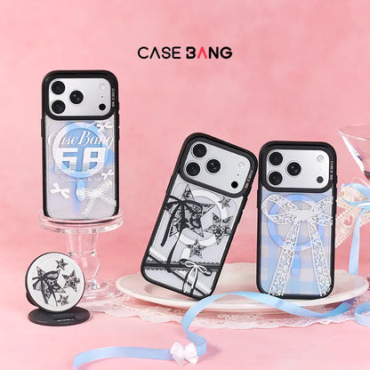 CASEBANG Sporty Ballet phone cases with blue bow and black star designs