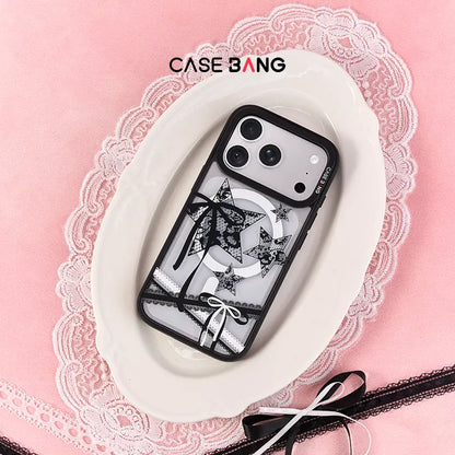 CASEBANG Sporty Ballet black star bow snap-on phone case